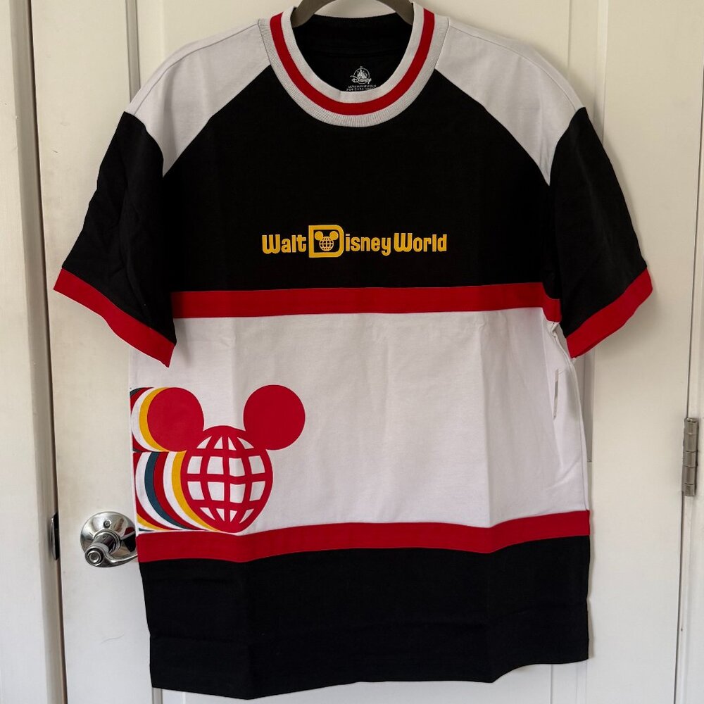NWT Disney Parks Walt Disney World Racing Color-Block Crewneck T-Shirt Adult MED